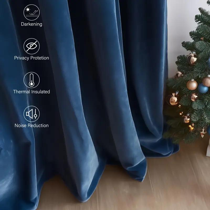 1 Pc Red Velvet Curtain Green Christmas Curta for Living Room Half Blackout Bedroom Dining Luxury Window Decor Elegant
