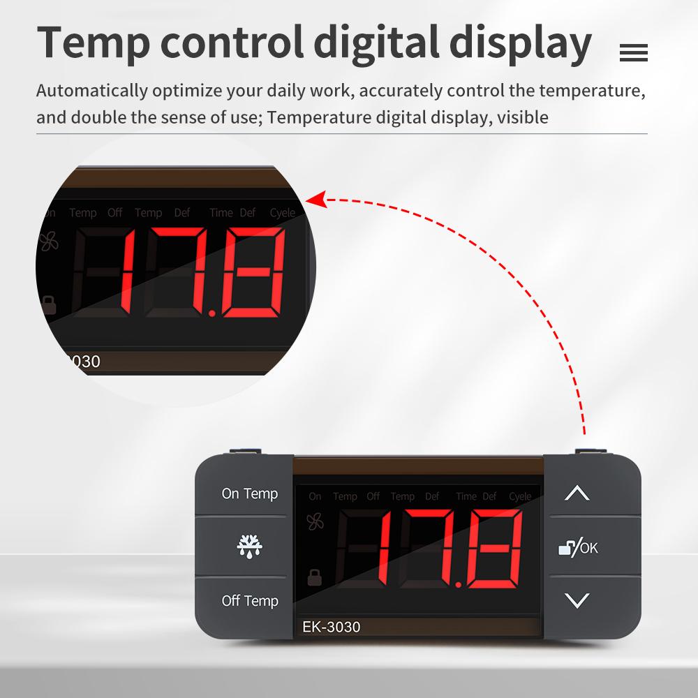 Termoregolatore Digitale 220V Termostato Refrigerazione Scongelamento Allarme Controllo Riscaldamento con Sensore Singolo/Doppio NTC