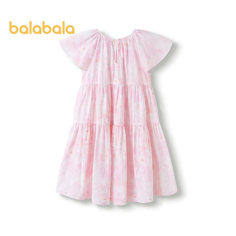 Balabala Girls  Short Sleeve Tiered Princess Dress 110