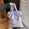 Floral canvas tote bag 2025 summer new large-capacity pleated cloud bag women's fashion shoulder bag
