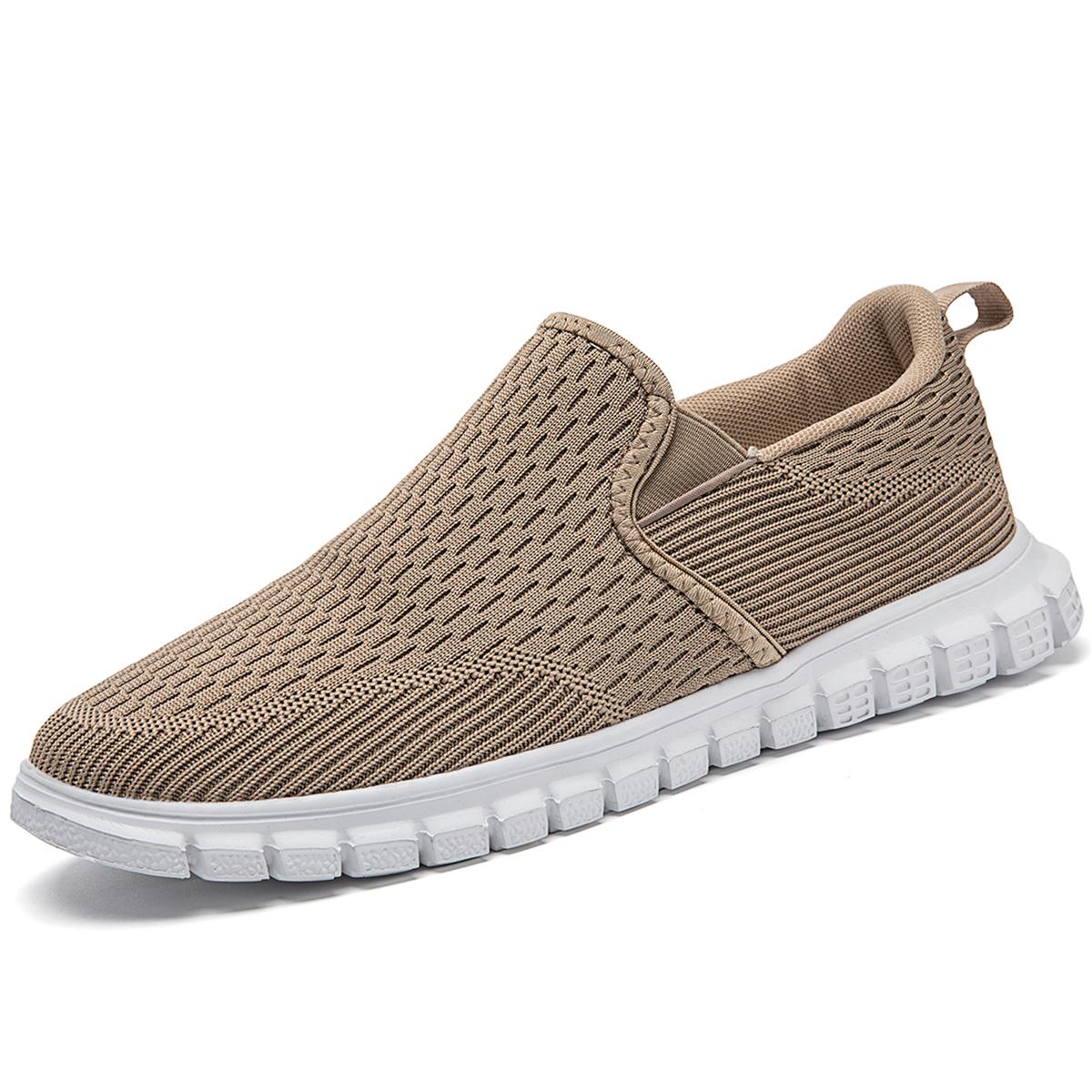 

fashion Shoes for Men Plus Size 39-46 Male Loafers Casual Comfortable Sneakers Slip On Flats Shoe Light Vintage Zapatillas de Hombre 46 хаки