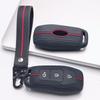 Silikon-Schlüsselabdeckung mit Schlüsselanhänger für Ford 3-Tasten Smart Key, Passend für Ford Focus Mondeo Kuga Escape MK4 Mustang Mit rutschfester Wabenstruktur-Grifffläche