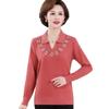 New Chinese mother spring knitted sweater women's casual middle-aged and elderly women's spring and autumn long-sleeved tops and clothing