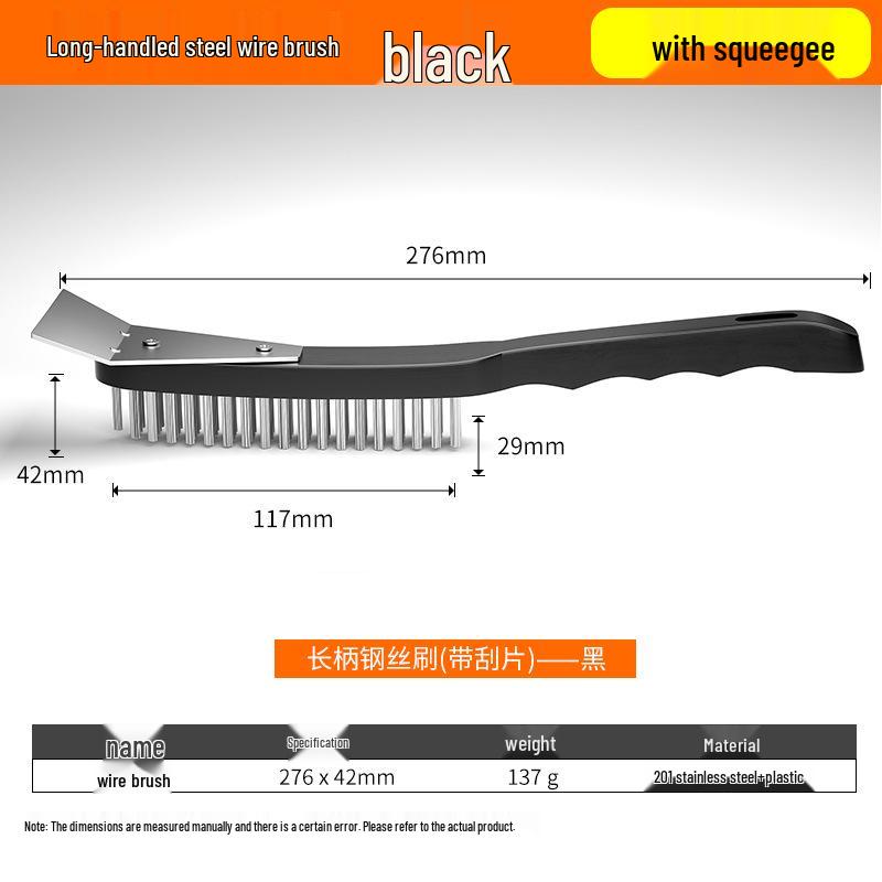 Industrial Stainless Steel Wire Brush with Handle - Copper Wire for Grill and Rust Cleaning