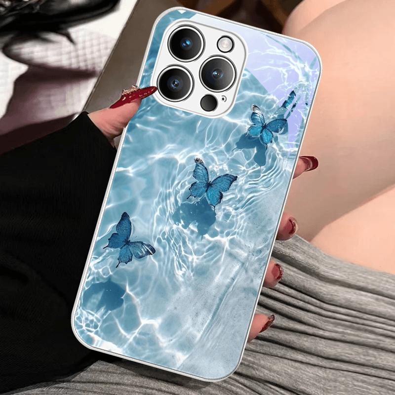 Luxury Tempered Glass For iPhone 16e Case iPhone16 Plus Hard PC Glass Phone Cover For iPhone 14 15 11 Pro Max 12 13 Mini Bumper