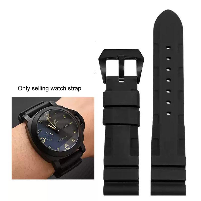 Schwarz Blau Grün Orange Uhrenarmband Silikon Gummi Armband Herren 22mm 24mm Für Panerai 111 441 386 Sport Soft Strap Kostenlose Werkzeuge