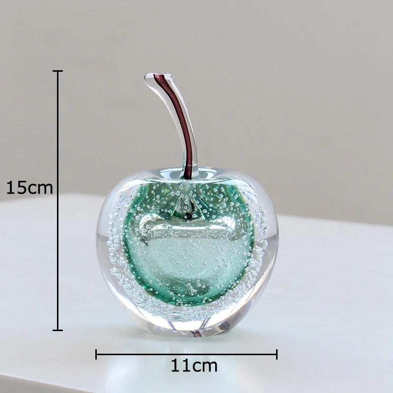 

Transparent Bubble Apples/Pear Glass Statue Desk Decoration Ornaments Creative Crafts Fruits Sculpture Room Aesthetic Decor