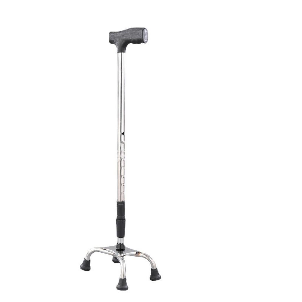 Quad Walking Cane 250kg Bearing Capacity 10 Adjustment Levels Anti Slip Aluminum Alloy Crutches with