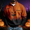 Men's Long Sleeve Sweatshirt with Halloween Print for Costume Party and Casual Wear