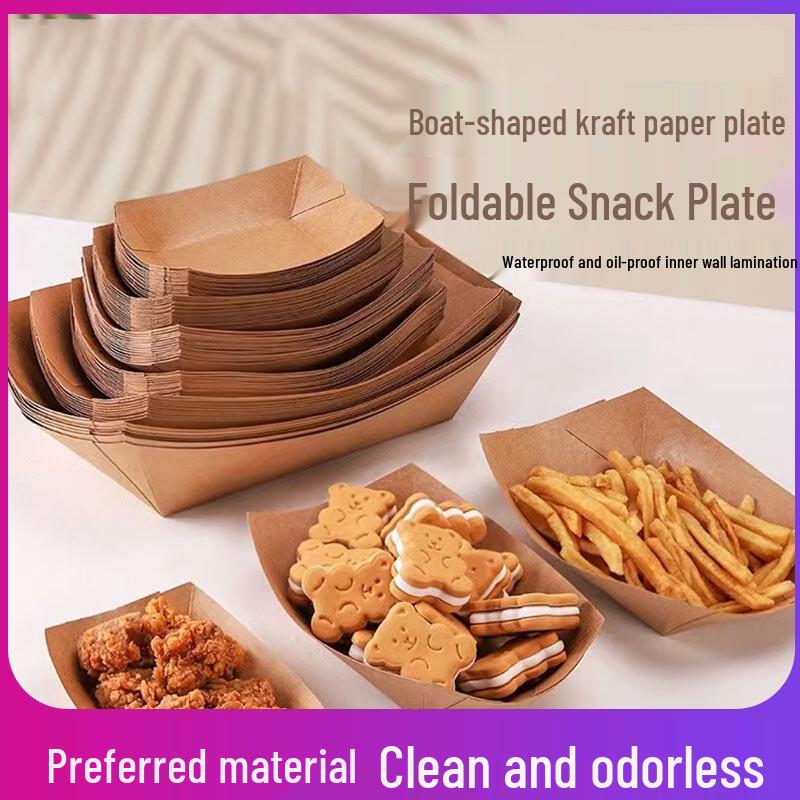 Disposable Kraft Paper Snack Trays