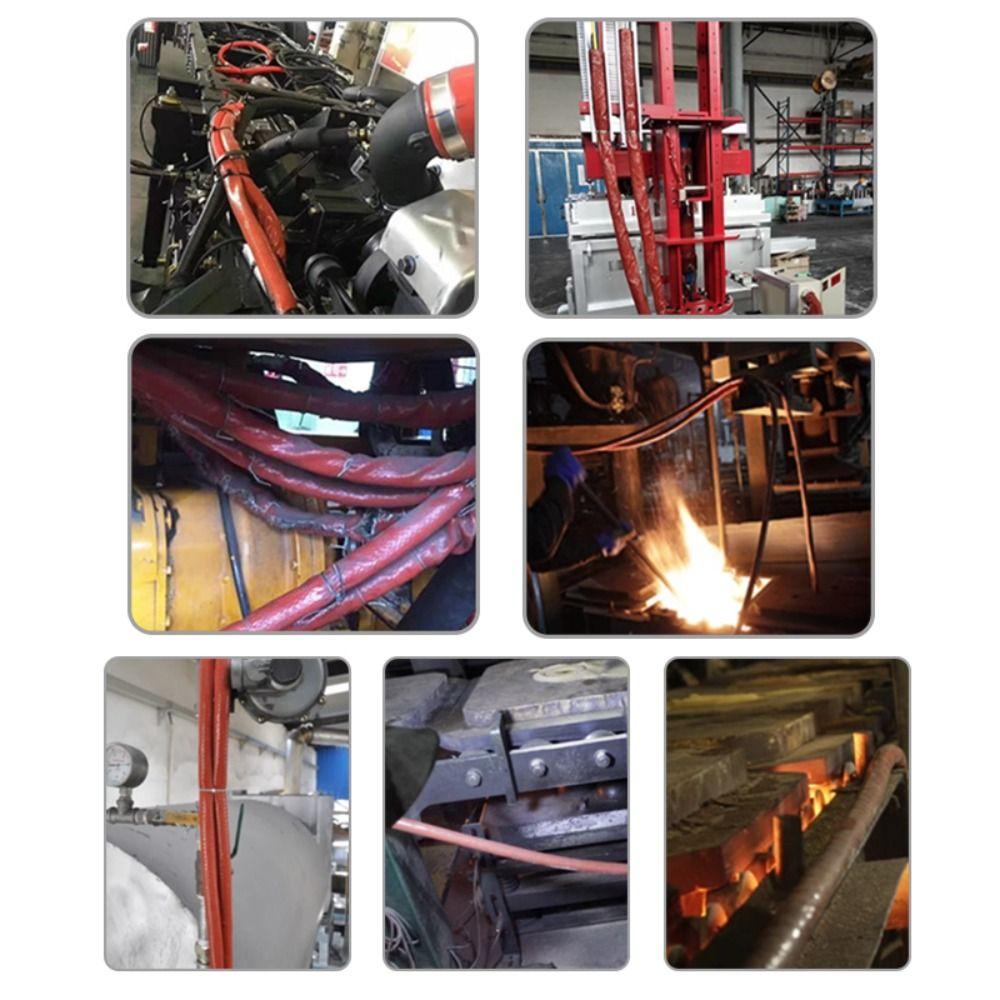1M Fiberglass Insulation Heat Shielded Silicone Coated Fire Thermo Armor Tube  Electrical Wiring