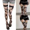 Damen Zerrissene Oberschenkelhohe Socken Netzstrümpfe Unregelmäßige Abgewetzte Überknie Socken für Party Clubwear