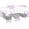 8 Piece Beige Garden Sofa Set with Cushions