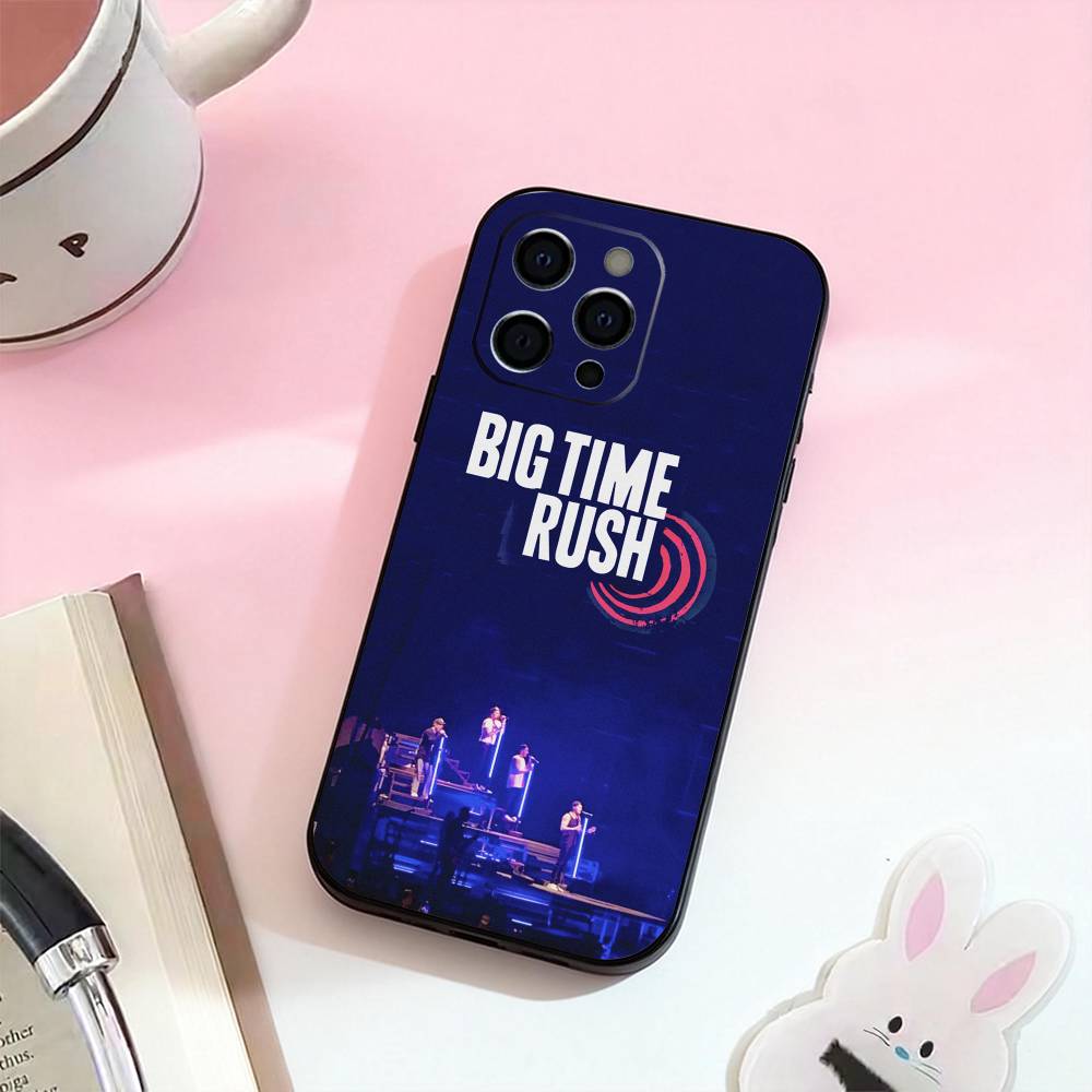 BTR B-Big Time R-Rush   Phone Case For iPhone 17,16,15,14,13,12,11 Plus,Pro Max,Soft Silicone Black Cover