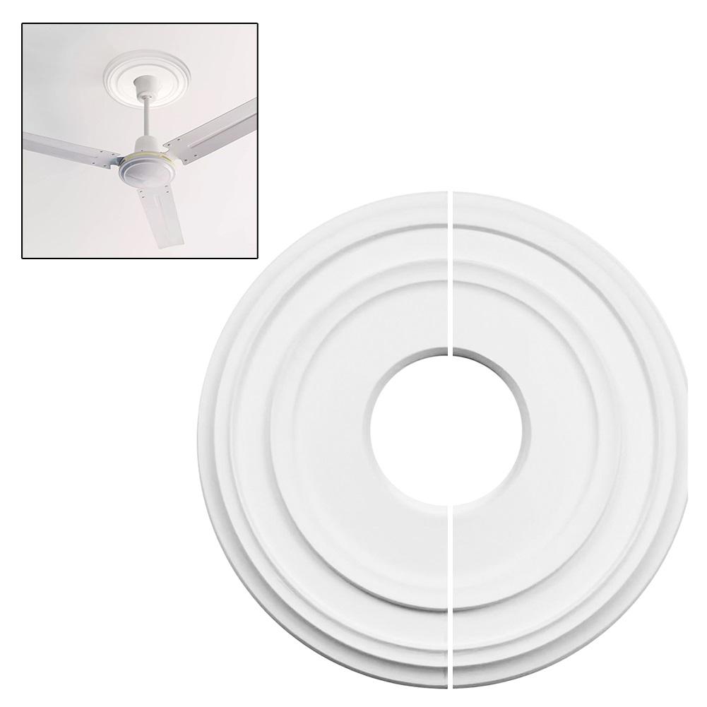 PU Medallion Ceiling Fan Light Fixtures Cover Plate 12 Round for Cracks