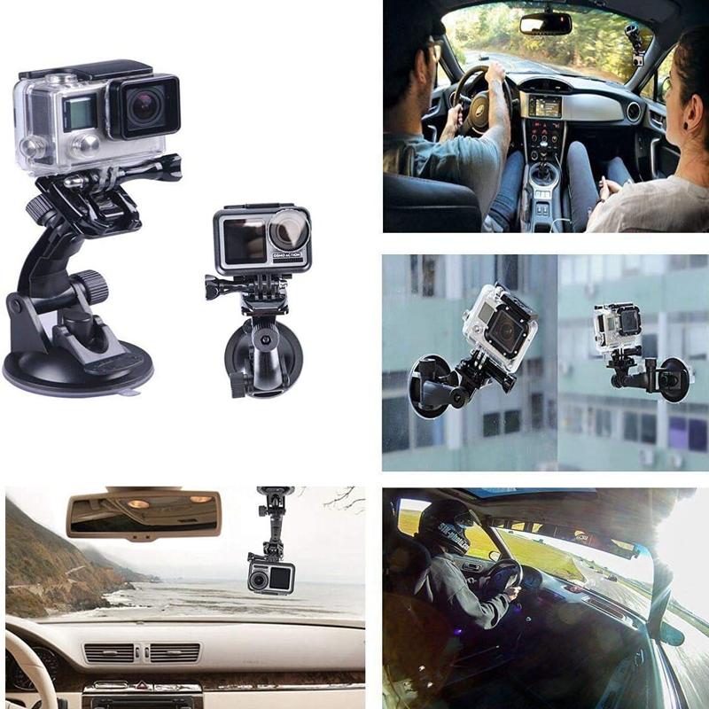 Suction Cup Mount Car Holder For GoPro Hero 12 11 10 9 8 7 6 5 4 SJCAM AKASO Insta360 X2 X3 DJI Osmo Action Camera Accessories