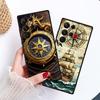 Vintage compass illustration For Samsung Galaxy S26 S25 S24 S23 S22 S21 S20 Ultra Plus FE 5G Black Soft TPU Phone Case