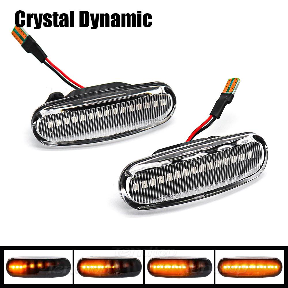 Optional Dynamic LED Indicator Lamp Side Marker Turn Signal Lights for Fiat Panda Linea Punto EVO Peugeot Flowing Effect