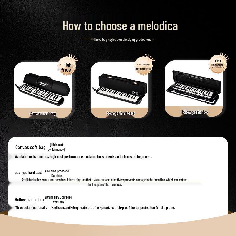 Flyfan 37-Key Melodica with Case - Teacher Recommended for Elementary Music Classes