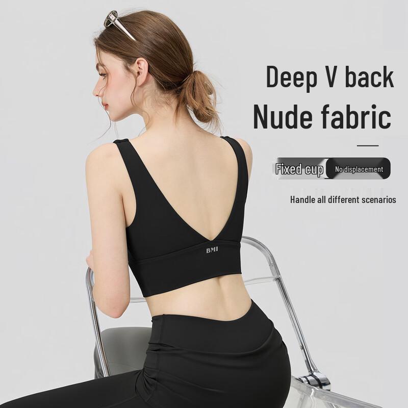 Youyou Women s Deep V Pilates Sports Bra L