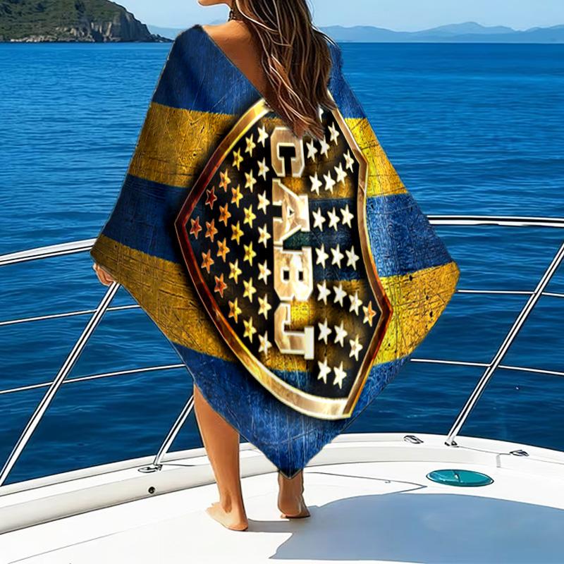 Boca Football Club Bedrucktes Strandtuch, Superweiche Mikrofaser, Perfektes Geschenk Geburtstag, für Pool, Strand, Reisen, für Familie und Freunde