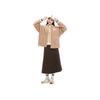Anta Lifestyle Series Letter Color Block Zipper Hooded Thick Jacket Women jackets Camel Milk-Tea 162348712-3