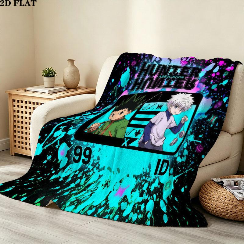 1PC Hunter X Hunter Patterned Flannel Blanket Suitable For All Seasons For Home Decor Warmth And Comfort Gifts Holiday Present