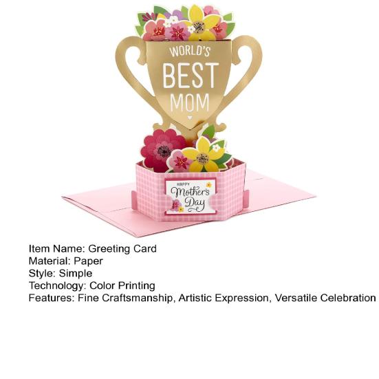 3D Mother Day Card Fly-Out Design Best Mom 3D Greeting Card DIY