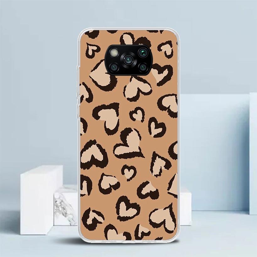 Leopard Print Phone Case For Xiaomi Poco F7 Ultra X5 X6 X7 Pro M7 Redmi 15C 15 13C 13 12C 12 10C 10 10A 9 9C 9A 9T Cover Poco X7