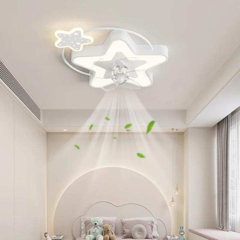 Cartoon LED Fan Ceiling Light Chandelier Fan Children's Room Decoration Furniture Bedroom Living Room Ceiling Lamp Strong Wind
