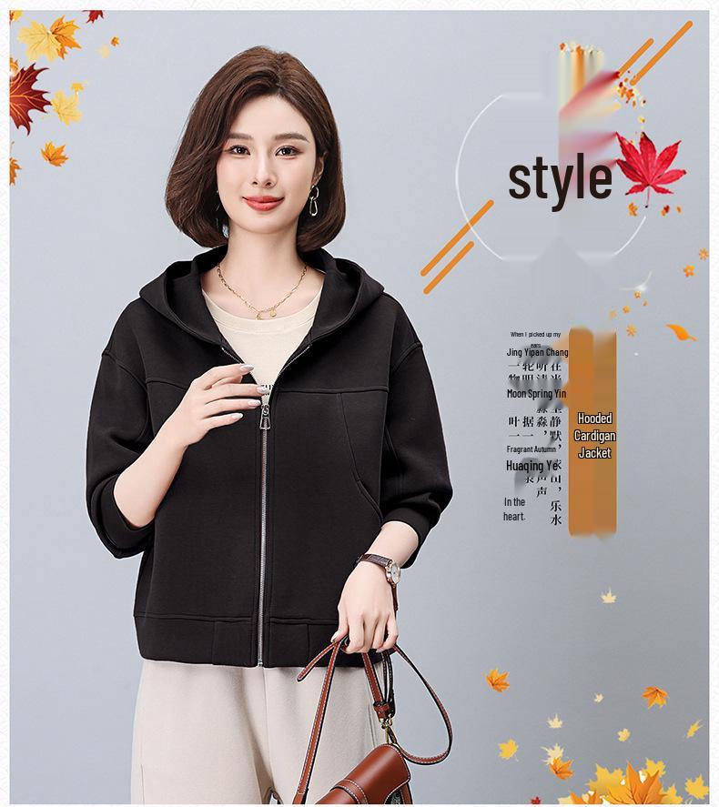 Stylish Women's Plus Size Hooded Cardigan: Spring/Fall 2024 Casual Loose Fit Jacket