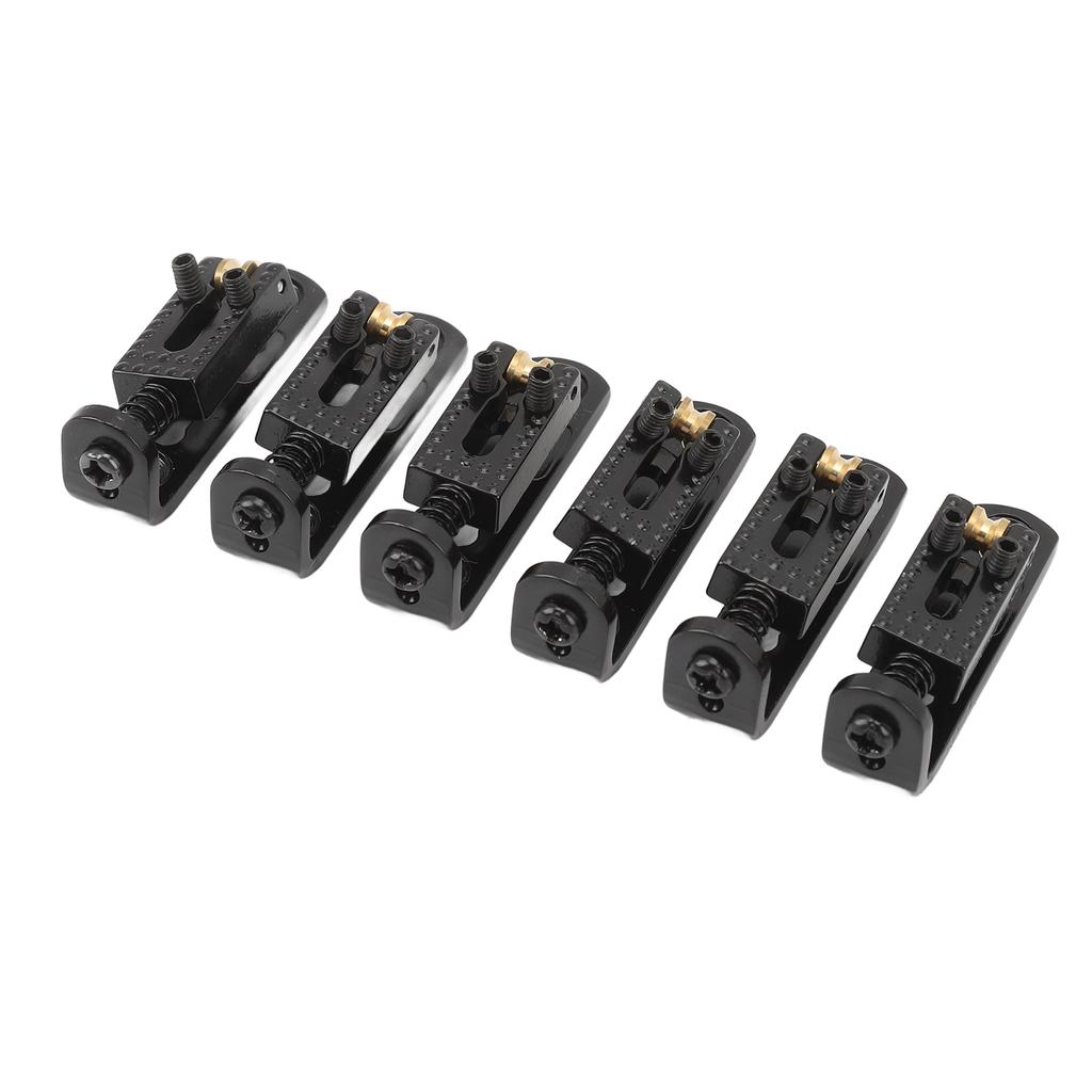 6Pcs Guitar Bridge Saddle Metal Height Adjustable 3 4 5 6 7 String Electric Guitar Bridge Saddle for Cigar Box Banjo