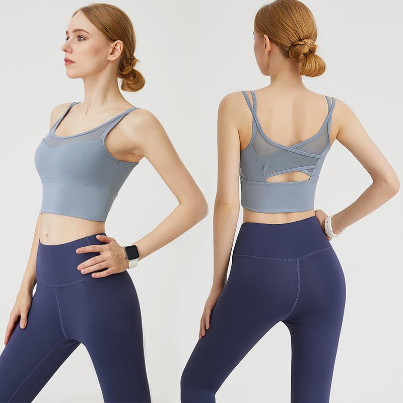 Women's Quick-Dry Shockproof Sports Bra for Cycling, Running, and Yoga with Cross Back Design