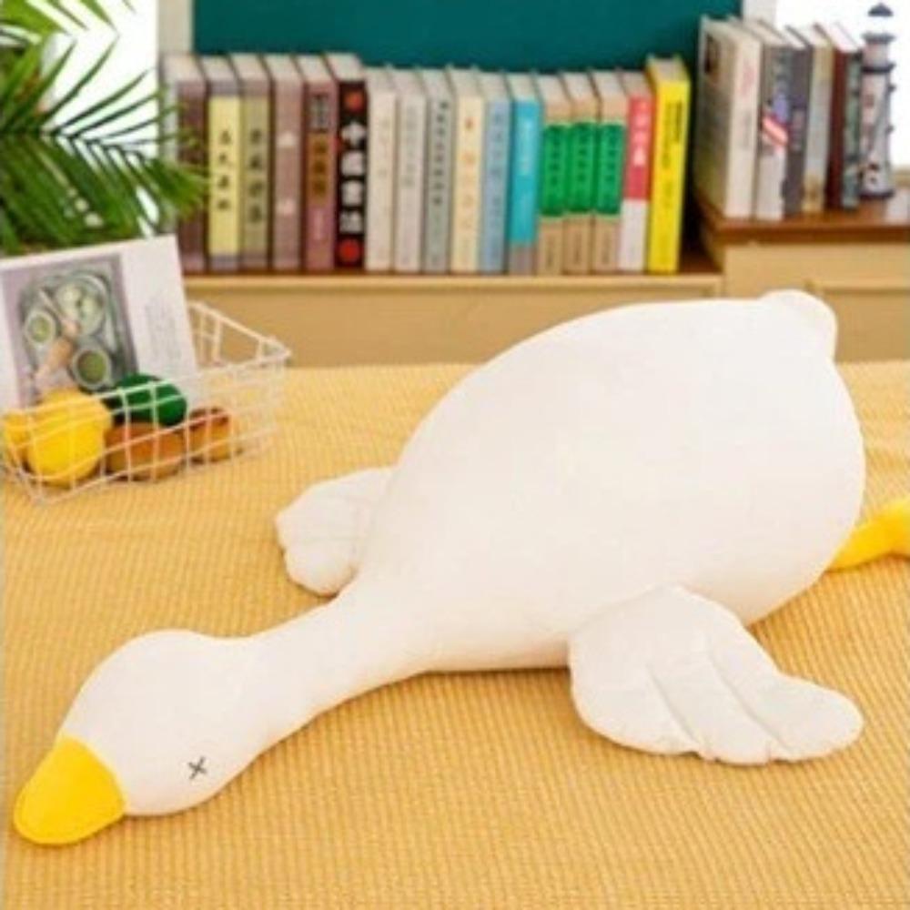 

Новая большая белая плюшевая игрушка-гусь, милая кукла, длинная подушка-валик для кровати, прикроватная подушка для сна на боку, подушка-спинка 65cm