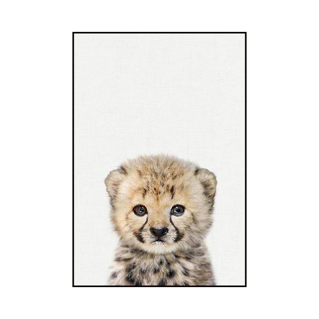 Cute Little Animal Children's Room Enlightenment Wall Art Poster Modern Home Decoration Oil Painting Mural Printmaking