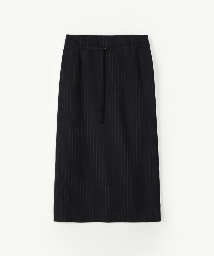 Awi Stripe H-Line Skirt_Navy