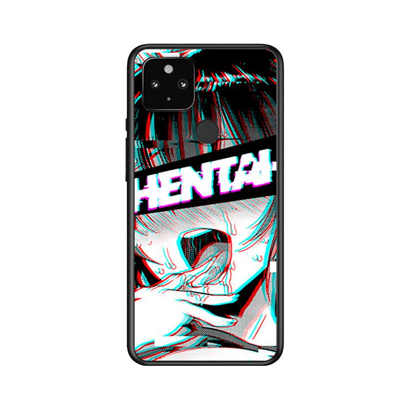 Anime Girl For Google Pixel 6 Pro 5 5A 4 4A XL 5G Black Phone Case Shell Soft Fundas Coque Capa Shockproof Cover