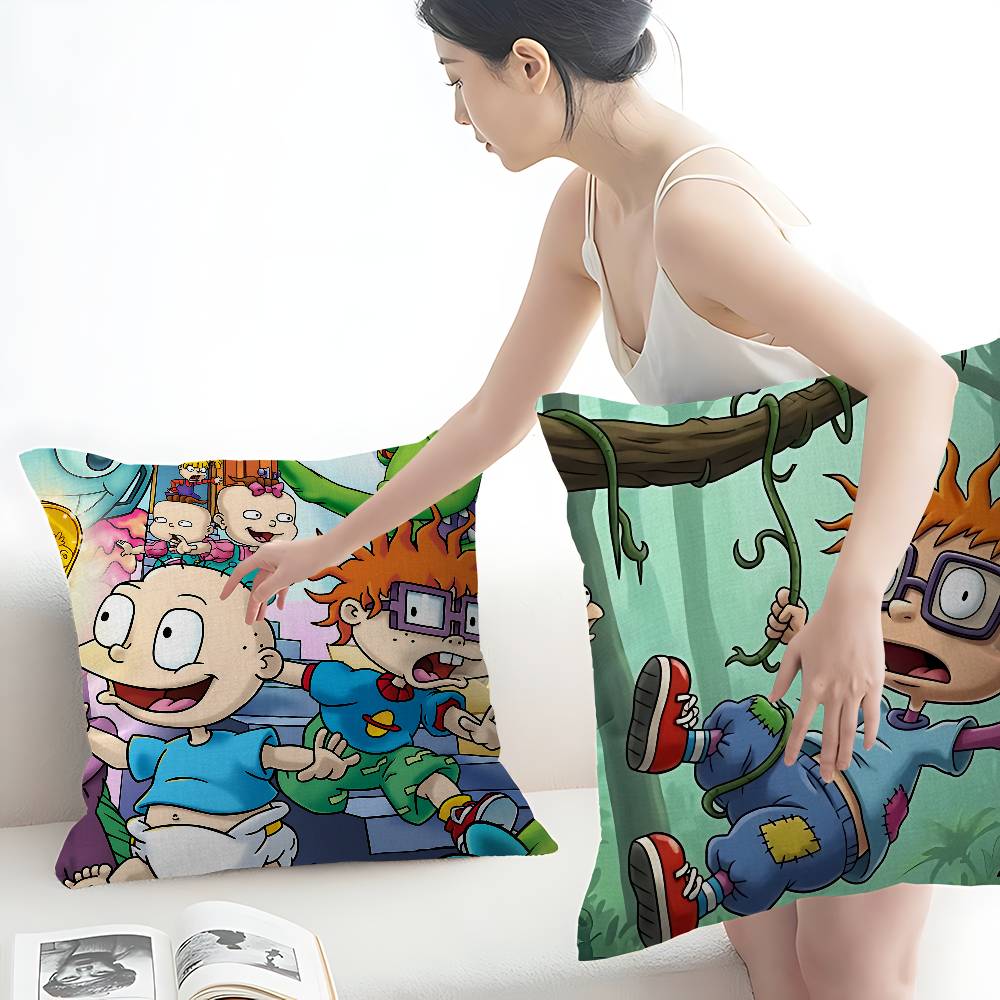 Cartoon Funny R-Rugrats Pillow Gift Home Office Decoration Bedroom Sofa Car Cushion Cover Case 45X45