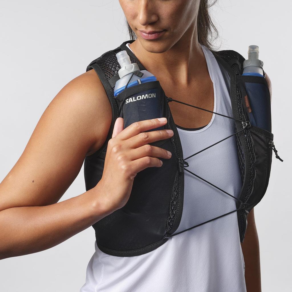 SALOMON Hydration Vest Rucksack Backpack ACTIVE SKIN 4 Women SET M Women's BLACK/METAL