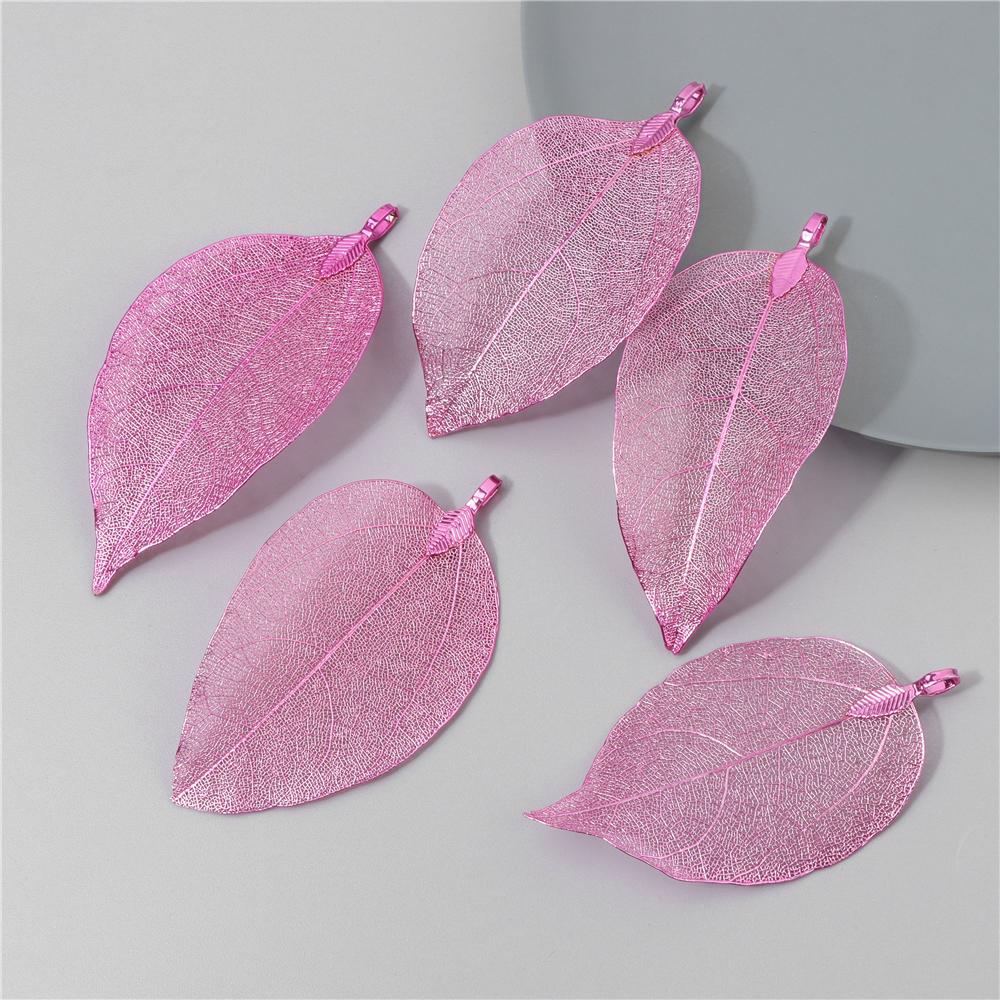 5pcs Fashion New Leaves Metal Pendants Unique Sweater Leaf Vein Pendant DIY Necklace Earring Accessory Fine Jewelry Handmade