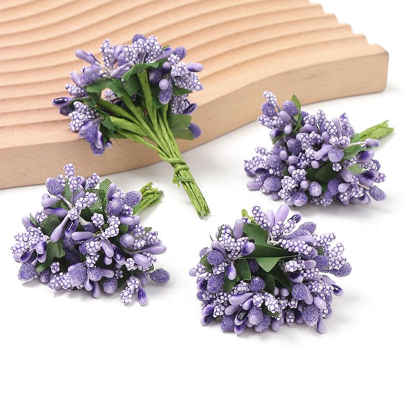 Artificial Flowers Stamen Bouquet for Home Room Decor Wedding Marriage Decoration Garland Mother's Day Gift Scrapbook Accessory KTY