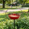Cast Iron Garden Stake Bird Feeder Large Capacity Bowl Feeder Bird Feeding Station  Outdoor Yard