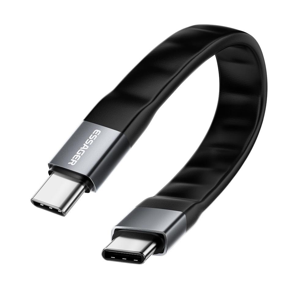 

ESSAGER 0.125m 240W USB4.0 Full Function Data Cable Type-C to Type-C Charging Cord 40Gbps High Speed Transfer