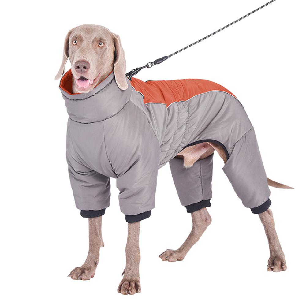 

Толстая теплая одежда для собак 3-слойная зимняя куртка для больших собак Светоотражающий наряд для питомца Одежда Мягкая для средних и крупных собак Французский бульдог XL оранжевый