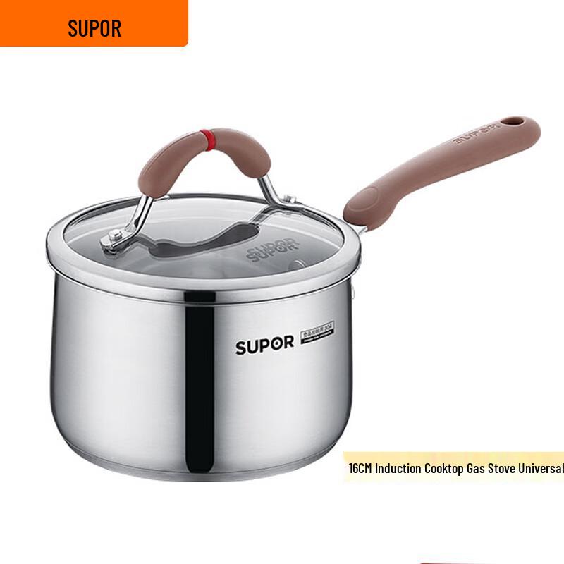 

SUPOR 304 Stainless Steel Red Circle Saucepan