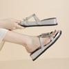 Retro Wedge Heel Sandals Women's Shoes and Slippers New One-shoulder Slippers