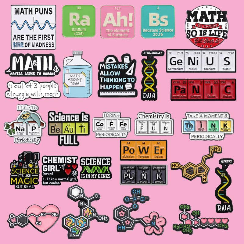 Fun Colorful And Chemistry Molecule Brooch Playful Cartoon Inspired Alloy Pin For Personal Style