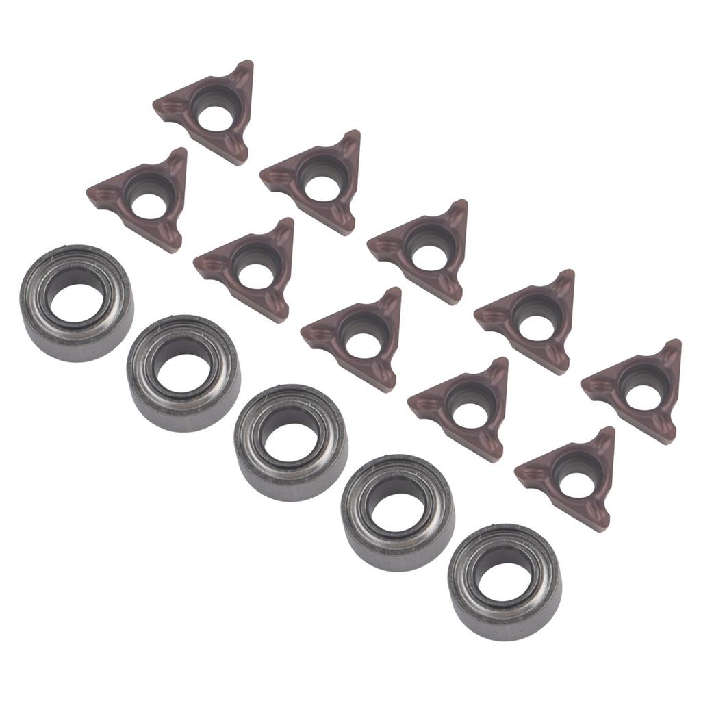 For Mini Chamfer Tool Insert Package with Triangular Cutters and Bearings