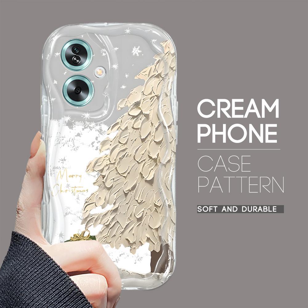 

Милый мультяшный узор, кремовая текстура, мягкий силиконовый чехол с волнистыми краями, чехол для телефона для OPPO Reno Realme OPPO Reno12 5G прозрачный