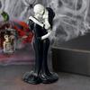 Skeleton Couple Kissing Figurine Romantic Skeleton Lovers Statue Resin Collectible Tabletop Ornament for Gothic Home Office Desk Decor